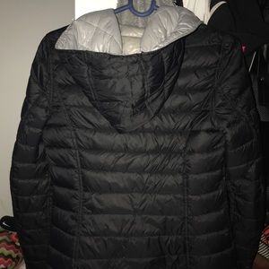 Reversible Grey and Black Puffer Coat